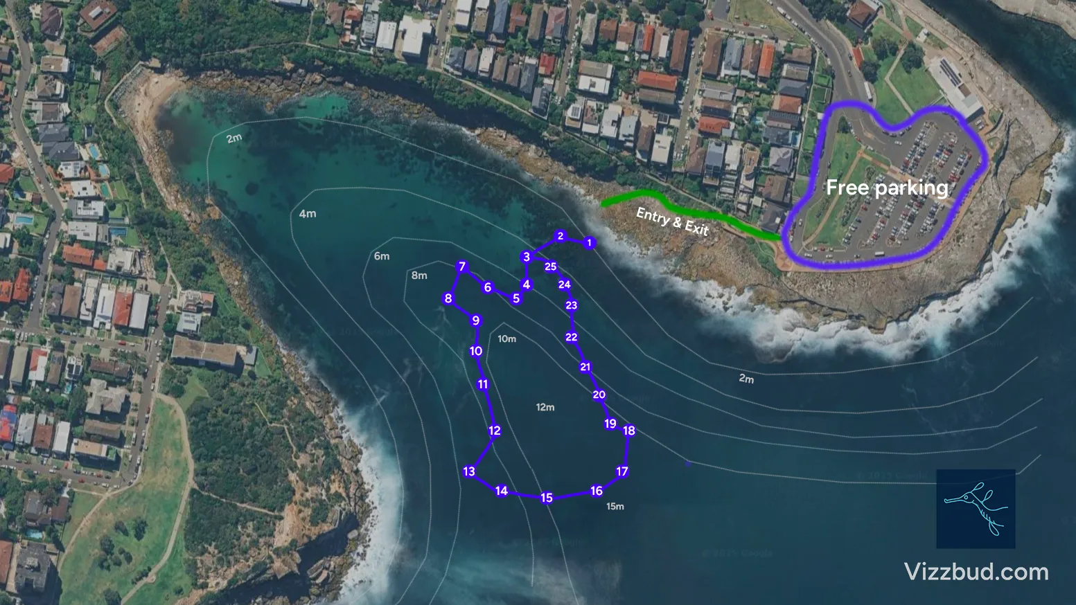 Dive map for Gordon’s Bay